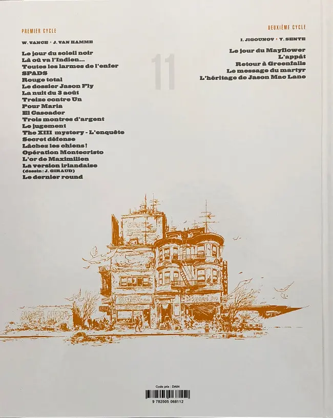 Verso de l'album XIII Tome 11 Trois montres d'argent