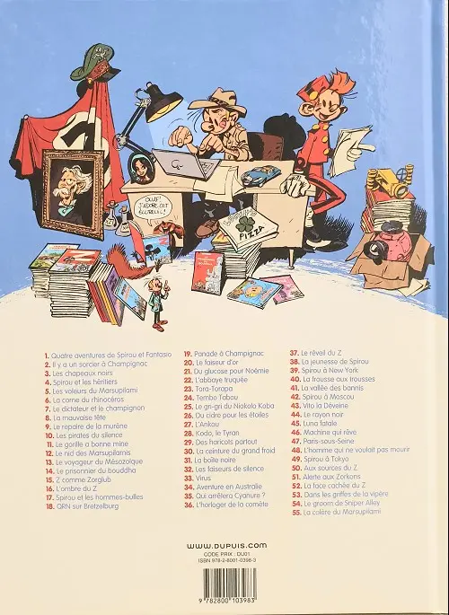 Verso de l'album Spirou et Fantasio Tome 25 Le gri-gri du Niokolo-Koba
