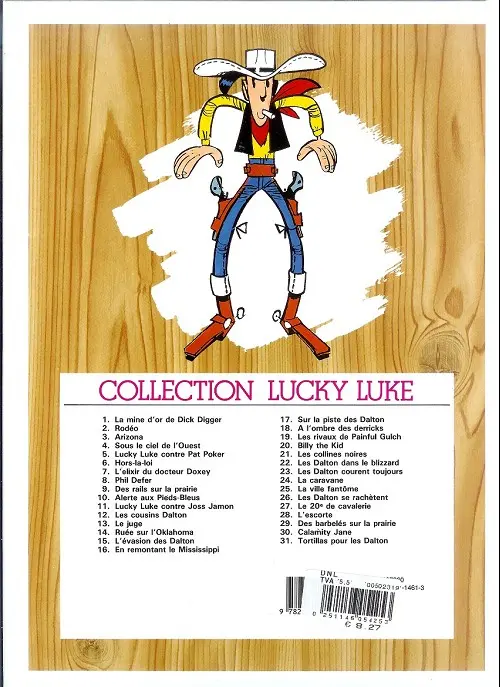 Verso de l'album Lucky Luke Tome 21 Les collines noires
