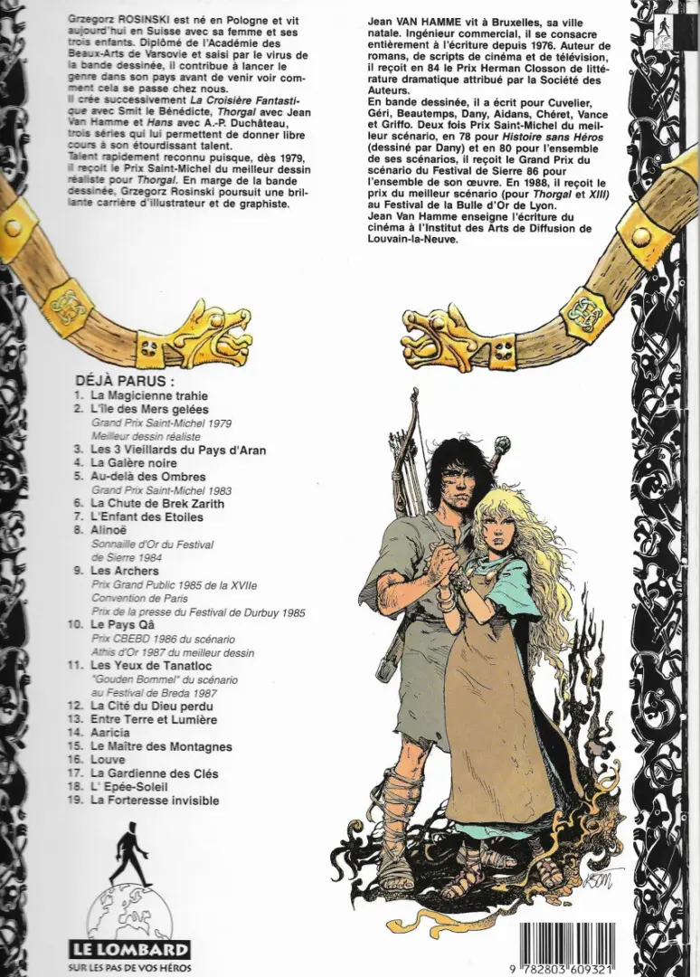 Verso de l'album Thorgal Tome 17 La gardienne des clés