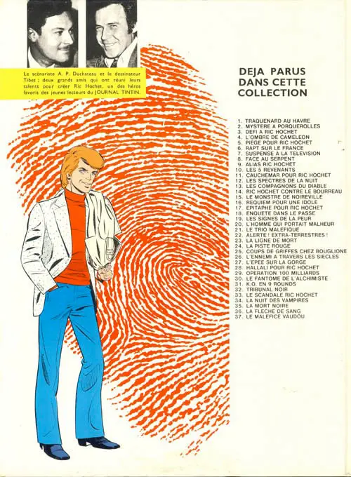 Verso de l'album Ric Hochet Tome 27 L'épée sur la gorge