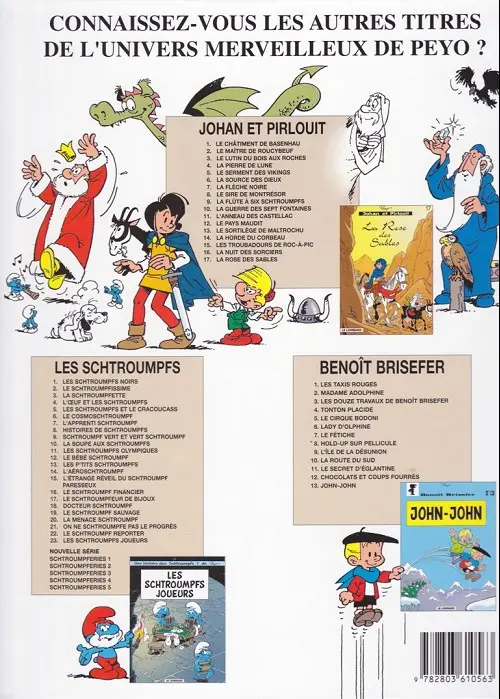 Verso de l'album Johan et Pirlouit Tome 14 La horde du corbeau
