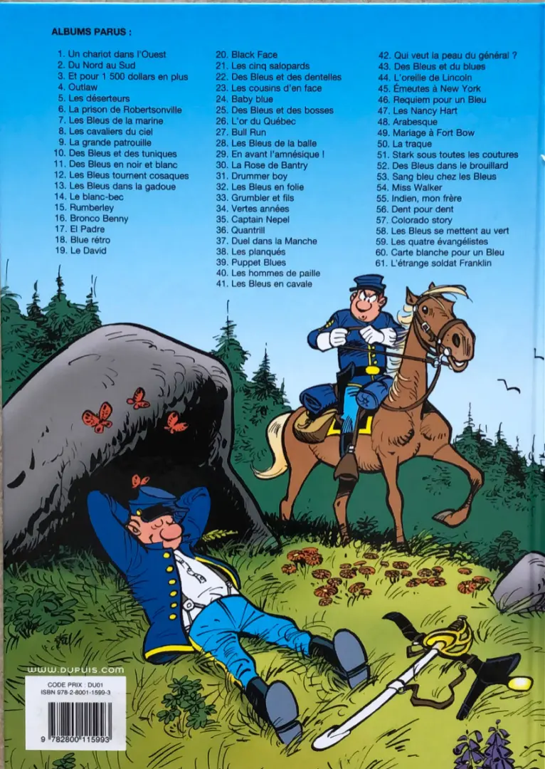 Verso de l'album Les Tuniques Bleues Tome 28 Les bleus de la balle