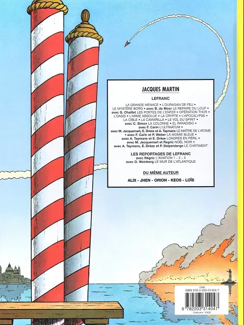 Verso de l'album Lefranc Tome 2 L'ouragan de feu