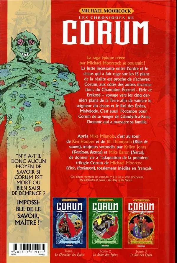 Verso de l'album Les Chroniques de Corum Tome 3 Le roi des épées