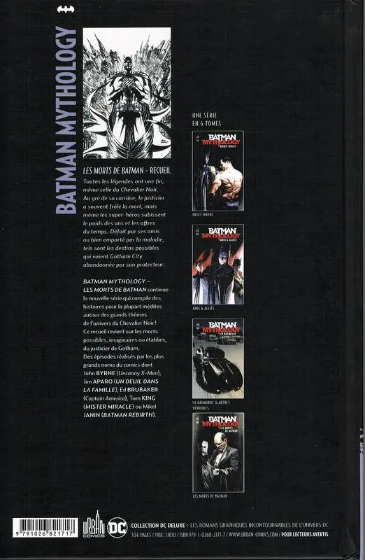 Verso de l'album Batman Mythology 6 Les morts de Batman