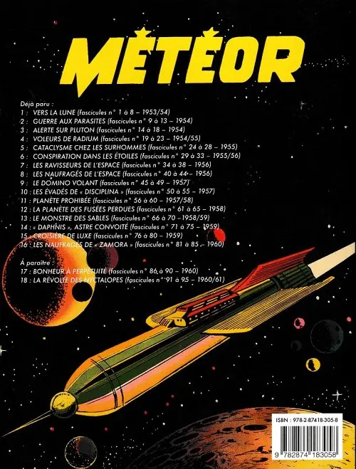 Verso de l'album Météor 15