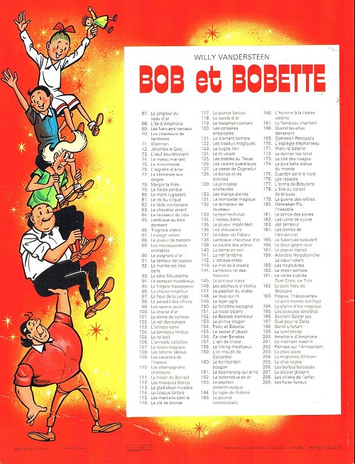 Verso de l'album Bob et Bobette Tome 167 Le flambeau chantant