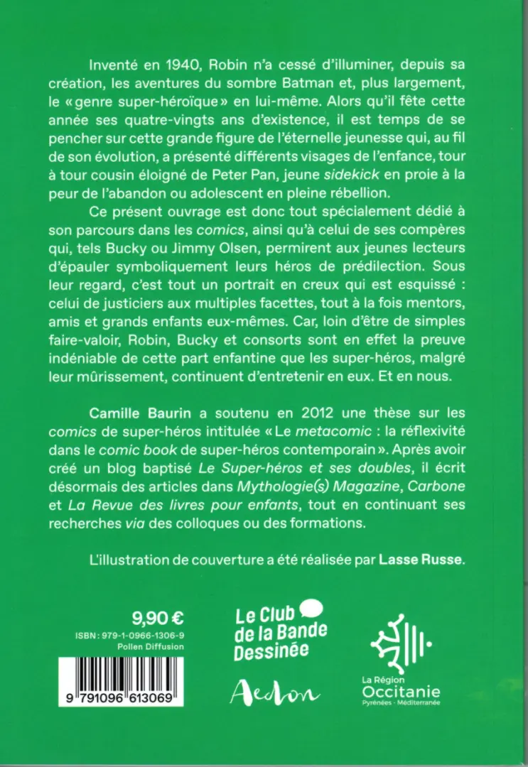 Verso de l'album Robin Enfances et super-héros