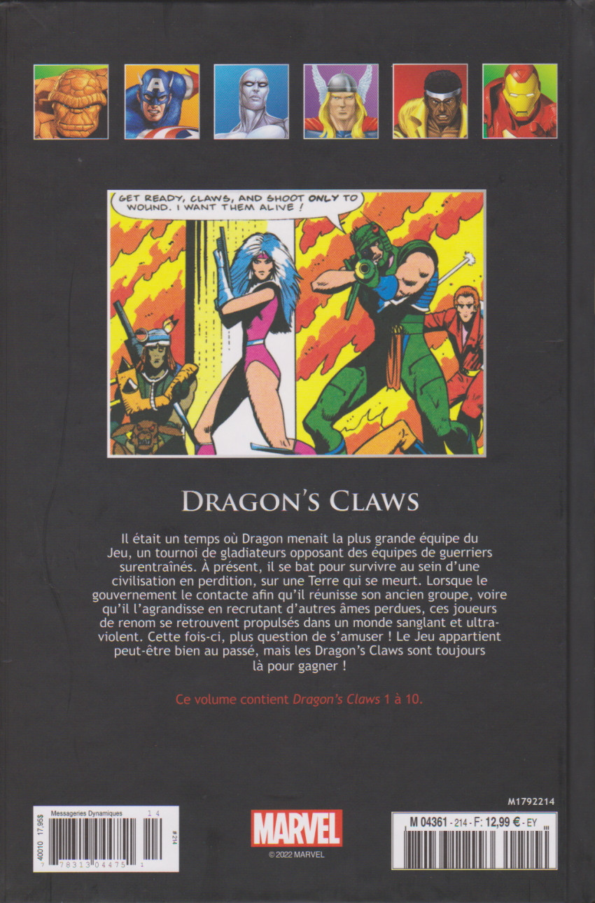 Verso de l'album Marvel Comics - La collection de référence Tome 214 Dragon's Claws