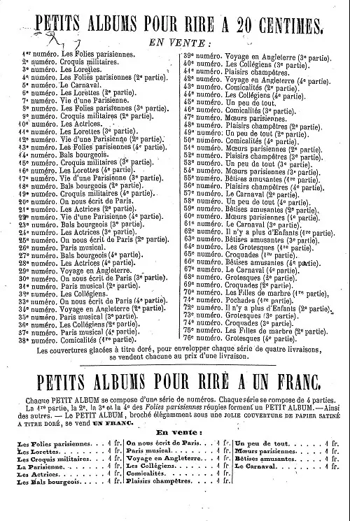 Verso de l'album Petits albums pour rire N° 76 Grotesques
