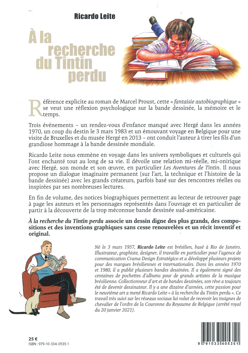 Verso de l'album À la recherche du Tintin perdu