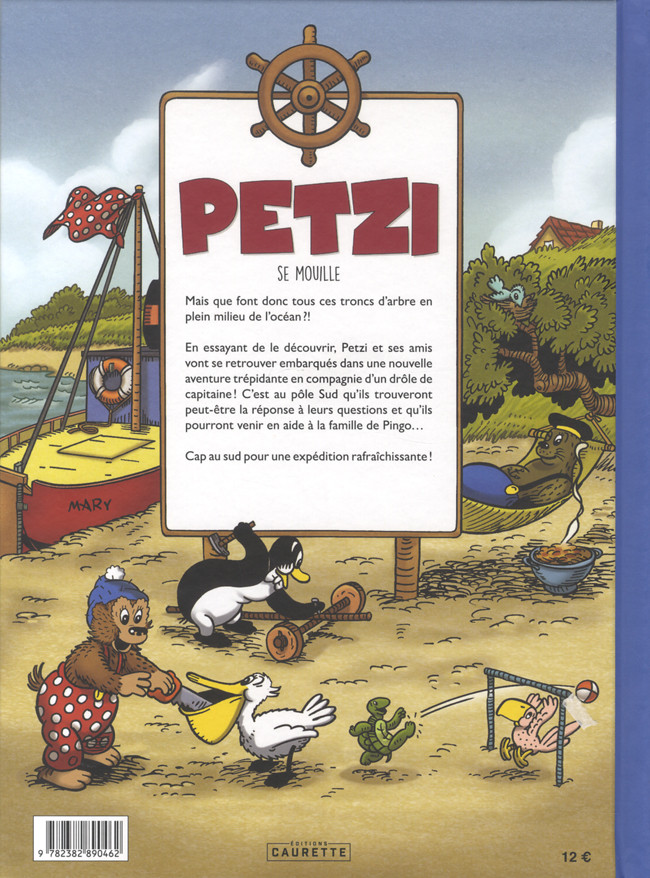 Verso de l'album Petzi 5 Petzi se mouille