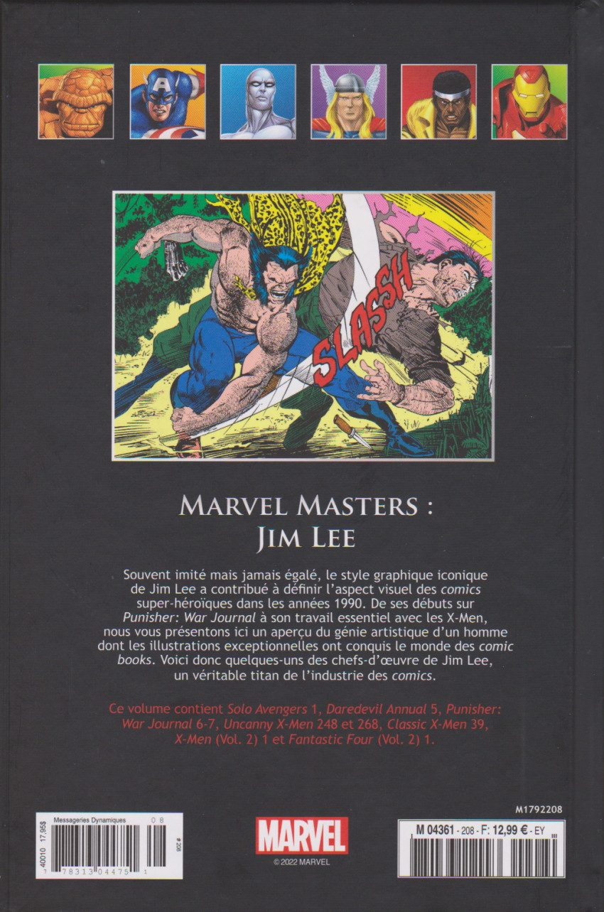 Verso de l'album Marvel Comics - La collection de référence Tome 208 Marvel Masters : Jim Lee