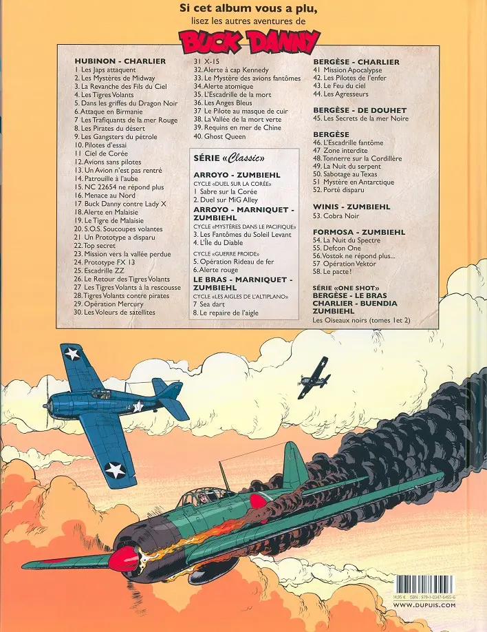 Verso de l'album Buck Danny - Origines 1/2 Le Pilote à l'aile brisée