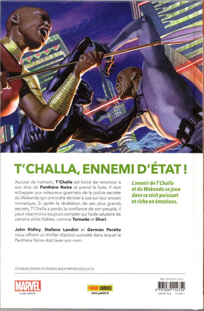 Verso de l'album Black Panther 2 La guerre des Pâtures