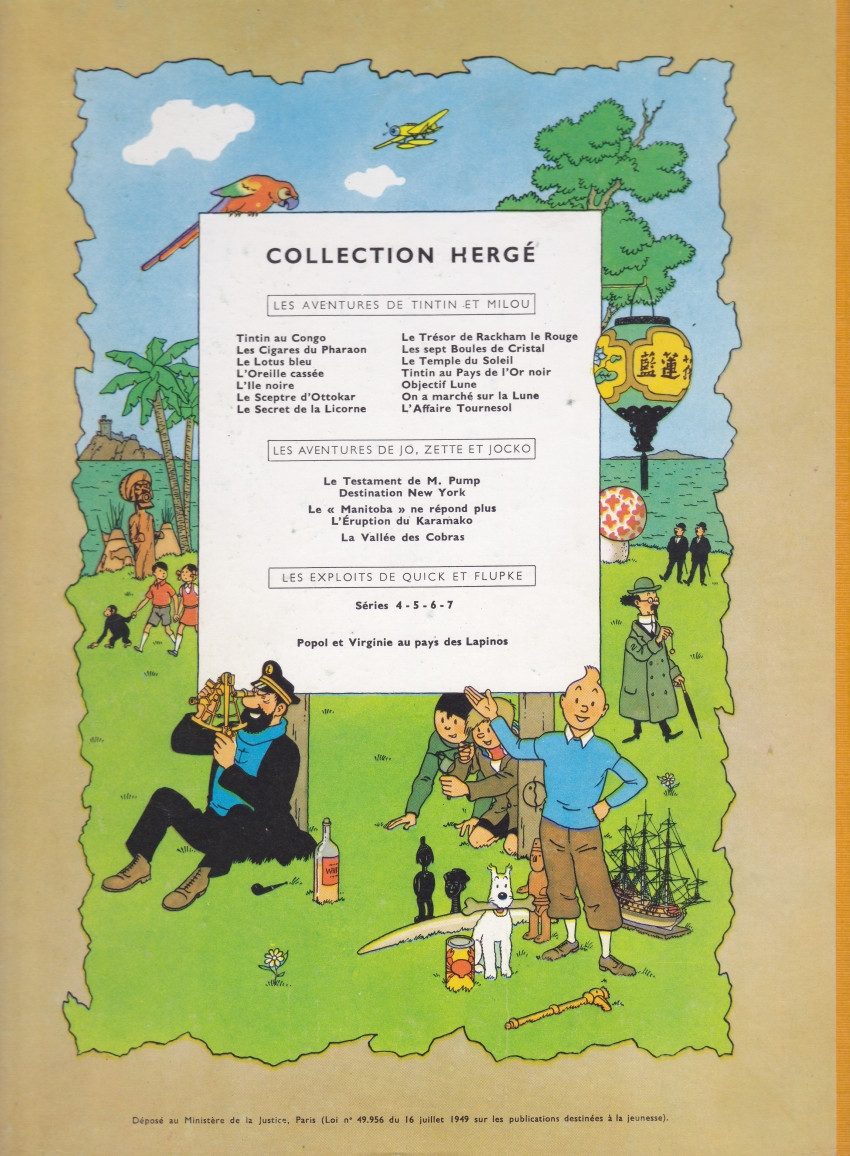 Verso de l'album Tintin Tome 14 Le Temple du Soleil