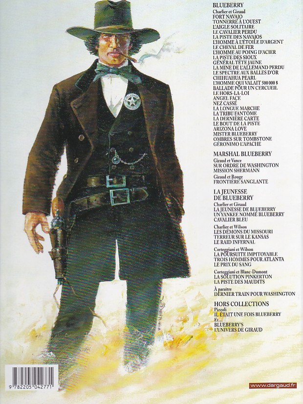 Verso de l'album Marshal Blueberry Tome 3 Frontière sanglante