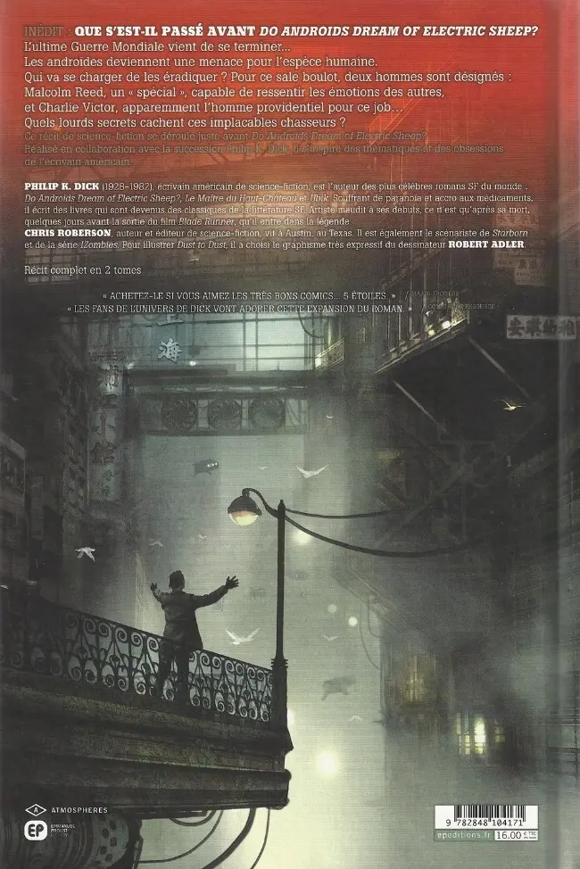 Verso de l'album Do Androids Dream of Electric Sheep ? : Dust to Dust Tome 1