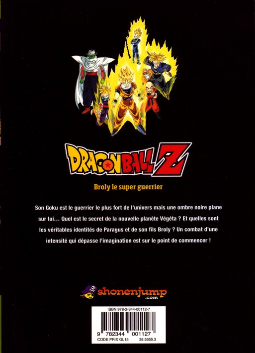 Verso de l'album Dragon Ball Z - Les Films Tome 8 Broly le super guerrier