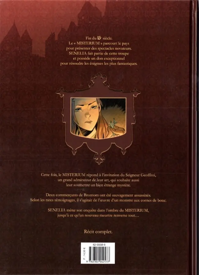Verso de l'album Les Enquêtes du Misterium Tome 1 Le Mystère Baphomet