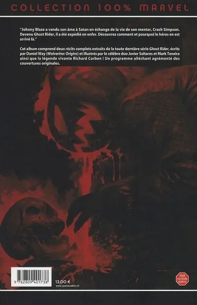 Verso de l'album Ghost Rider Tome 4 Johnny Blaze, de vie à trépas
