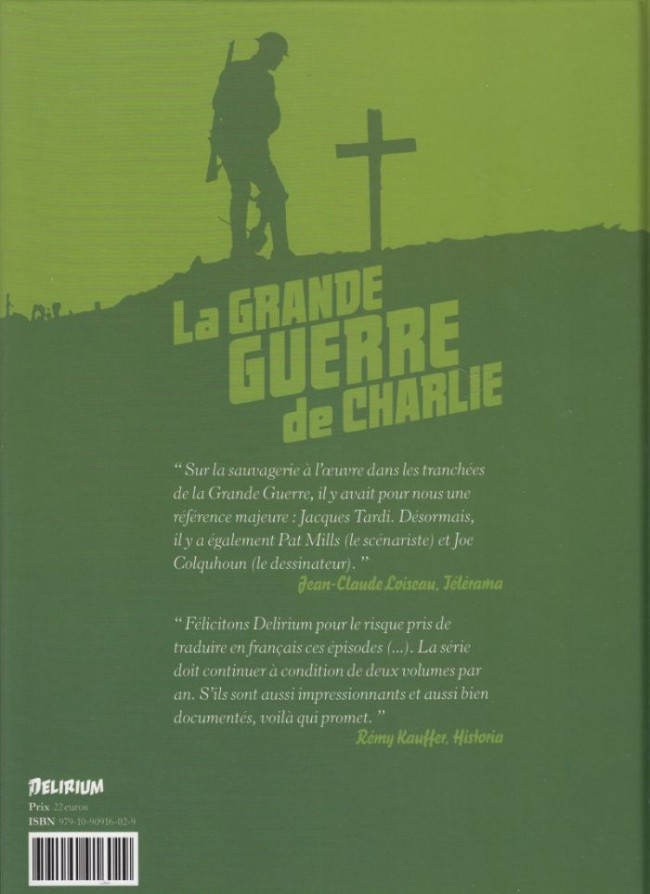 Verso de l'album La Grande Guerre de Charlie Volume 3