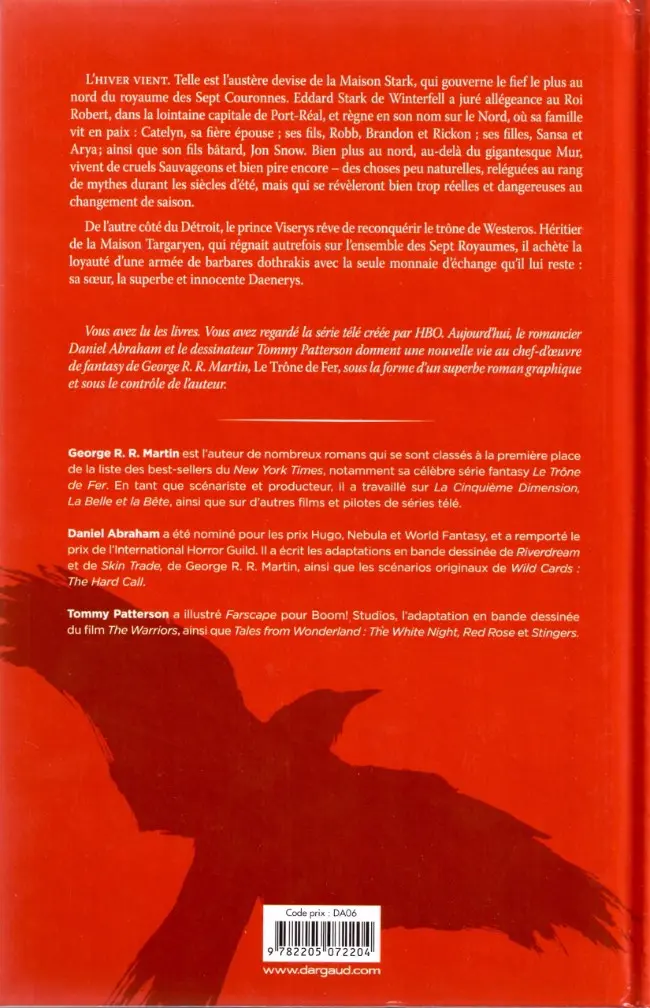 Verso de l'album A Game of Thrones - Le Trône de fer Volume V