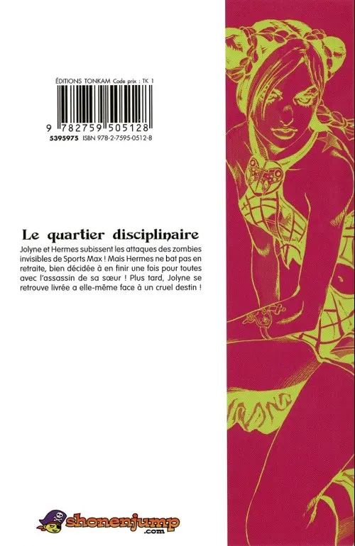 Verso de l'album Jojo's Bizarre Adventure - Stone Ocean 7 Le quartier disciplinaire