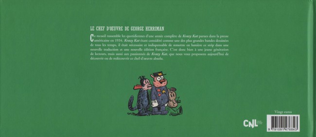 Verso de l'album Krazy Kat Les Rêveurs Volume 6 Les quotidiennes 1934