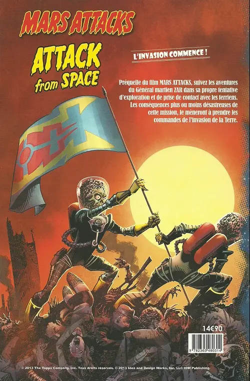 Verso de l'album Mars attacks Attack from space