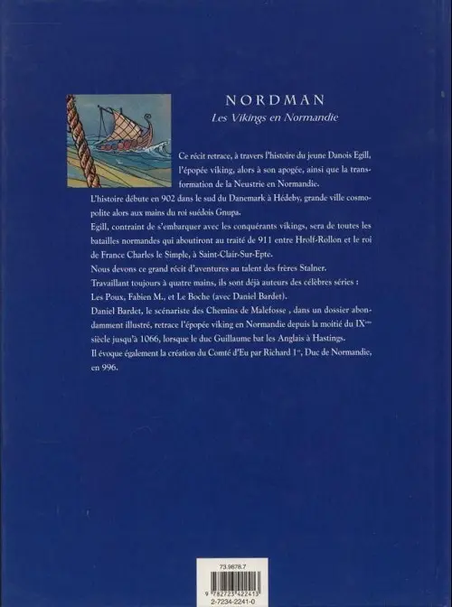 Verso de l'album Nordman Les vikings en Normandie