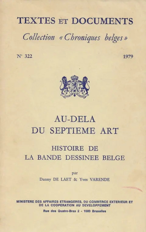 Au-delà du septième art Histoire de la bande dessinée belge