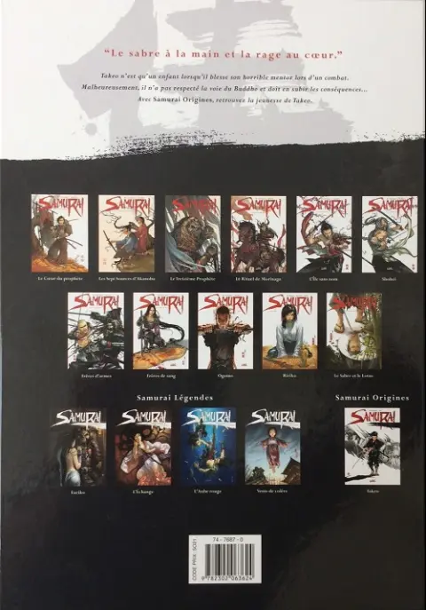Verso de l'album Samurai Origines Tome 1 Takeo