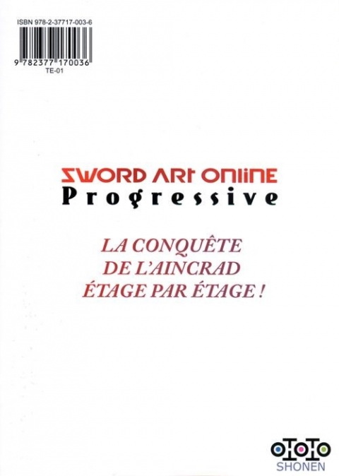 Verso de l'album Sword Art Online - Progressive 005
