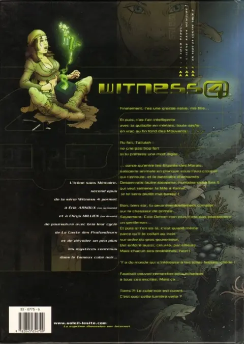 Verso de l'album Witness 4 Tome 2 L'icône sans mémoire !