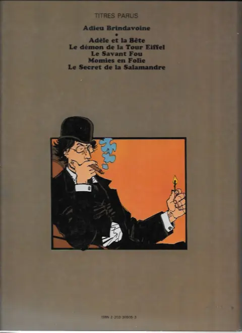 Verso de l'album Adieu Brindavoine Adieu Brindavoine suivi de La Fleur au fusil