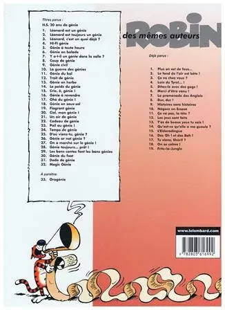 Verso de l'album Léonard Tome 1 Léonard est un génie