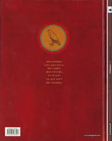 Verso de l'album Pour l'Empire Tome 1 L'honneur