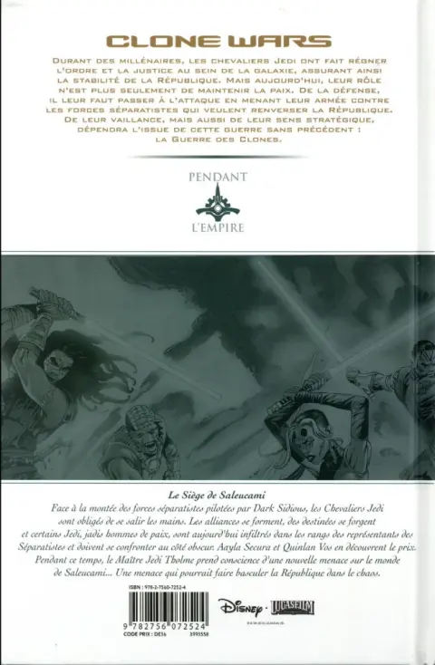 Verso de l'album Star Wars - Clone Wars Tome 9 Le siège de Saleucami