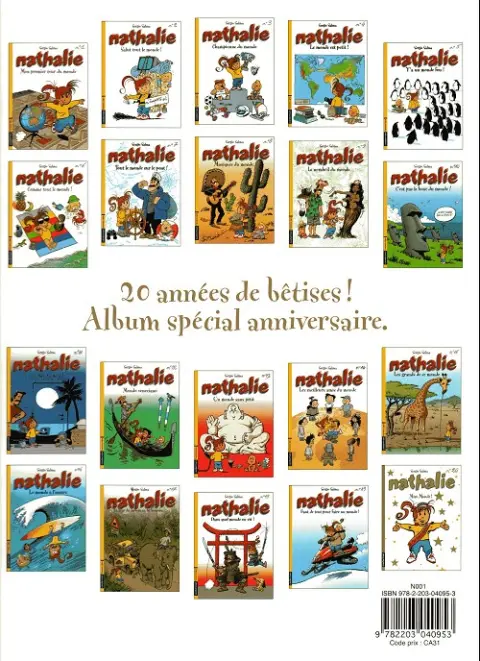 Verso de l'album Nathalie N° 20 Miss monde !