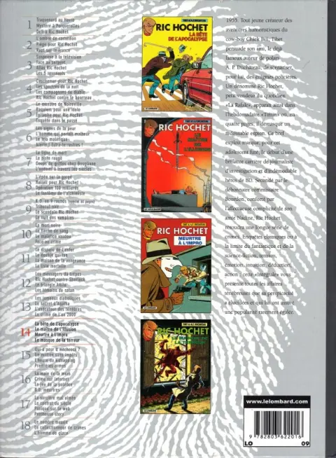 Verso de l'album Ric Hochet Intégrale Tome 14