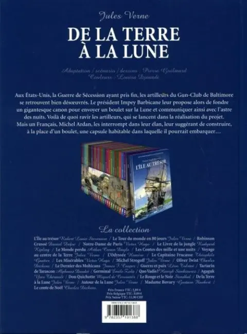 Verso de l'album Les Incontournables de la littérature en BD Tome 27 De la Terre à la Lune