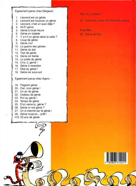 Verso de l'album Léonard Tome 29 Les bons contes font les bons génies