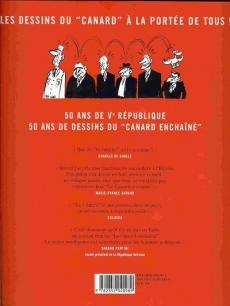 Verso de l'album Le Canard enchaîné La Ve République en 2000 dessins - 1958-2008 - 50 ans de dessins