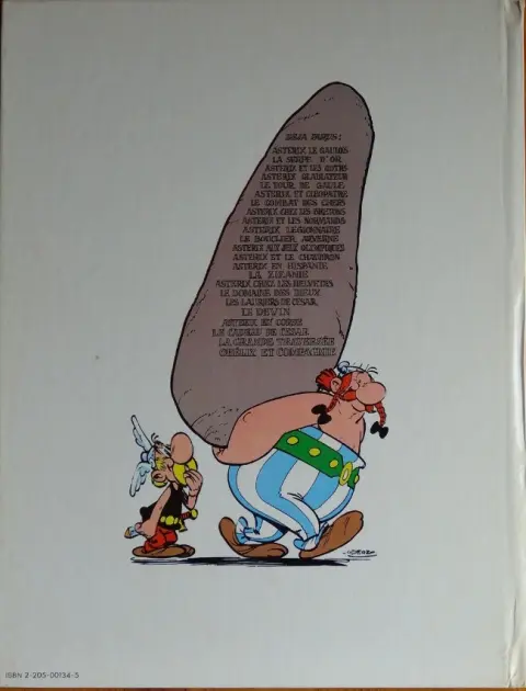 Verso de l'album Astérix Tome 20 Astérix en Corse
