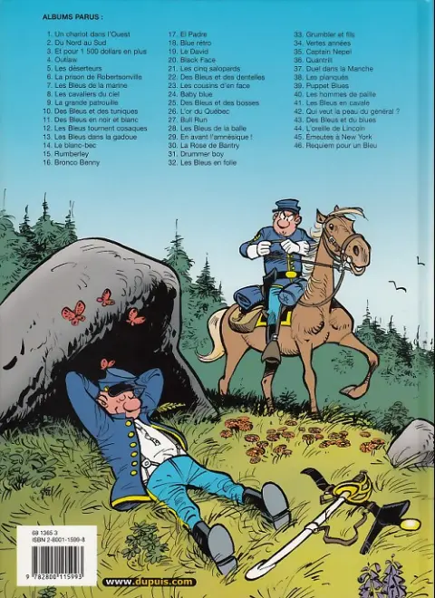 Verso de l'album Les Tuniques Bleues Tome 28 Les bleus de la balle