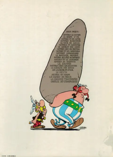 Verso de l'album Astérix Tome 1 Astérix le gaulois