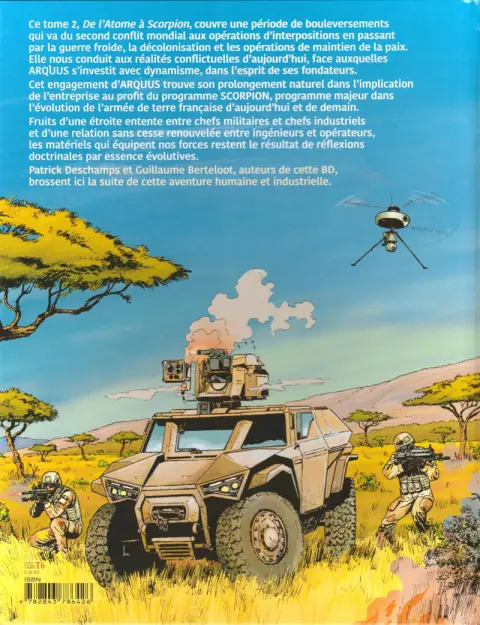 Verso de l'album La chevauchée d'Arquus Tome 2 1941-2020 de l'atome à scorpion