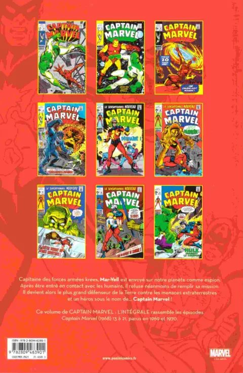 Verso de l'album Captain Marvel - L'intégrale Tome 2 1969-1970